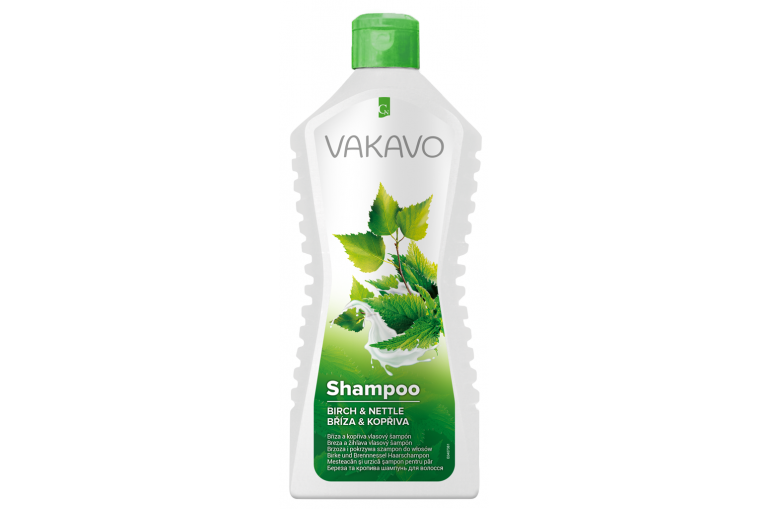 Šampon na vlasy VAKAVO s kopřivou a břízou 500 ml