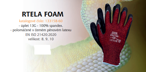 Rukavice RTELA FOAM polomáčené