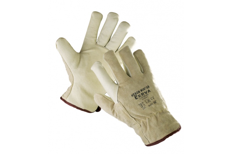 Zimní celokožené  pracovní rukavice HEROM 11