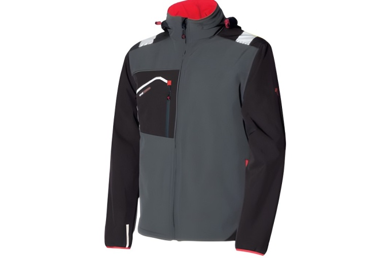 IS POSH bunda softshell 04527B  šedá-černá  v.L