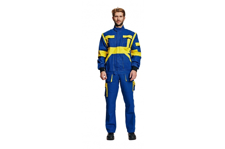 MAX kalhoty 260 g/m2 modrá/žlutá