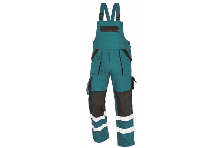 Pracovní kalhoty s laclem MAX REFLEX zelená-černá