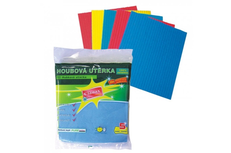 Houbová utěrka CLANAX sada  5ks/ba 18x16x0,5cm 0220048