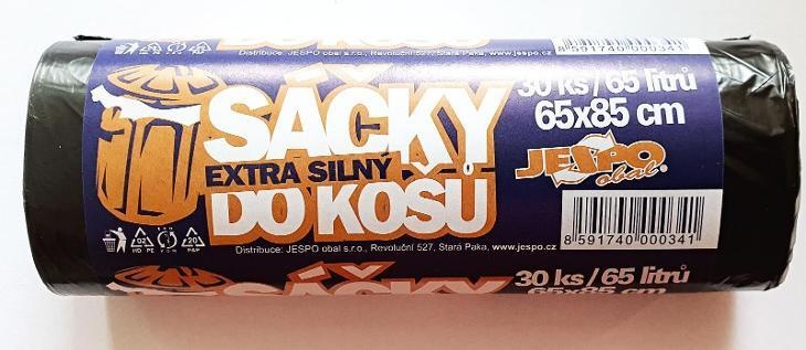 Sáček 65 L EXTRA SILNÝ PE SAKO 10mi/65x85 30ks/role 40/kar