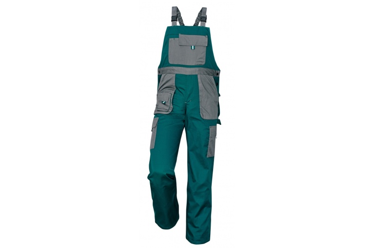 Pracovní kalhoty s laclem MAX EVOLUTION zelená-šedá
