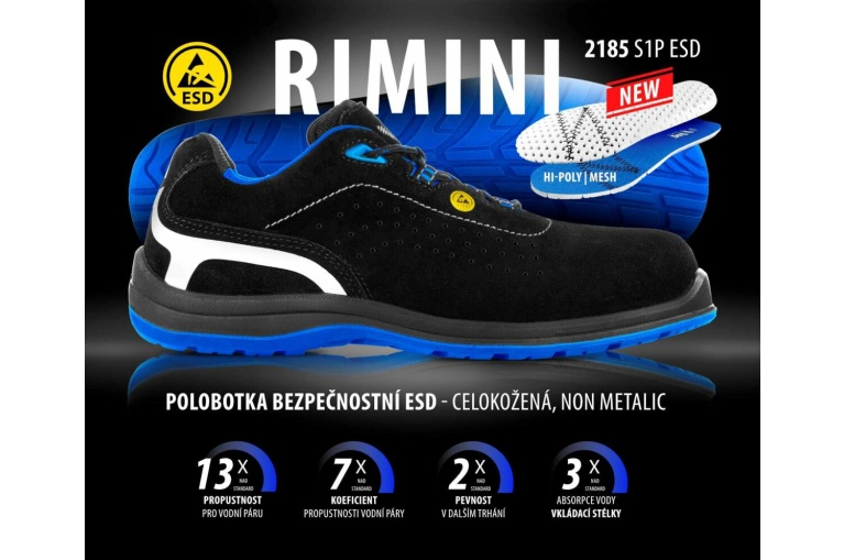 Obuv RIMINI 2185-S1P ESD bezpečnostní polobotka DOPRODEJ