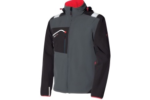 IS POSH bunda softshell 04527B  šedá-černá  v.L