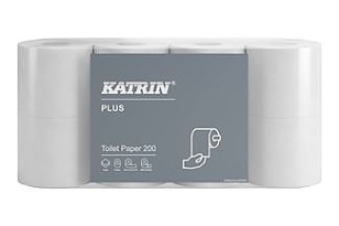 T.p. KATRIN PLUS 2 vrst. 200 útržků 23 m  8rol/bal 1/56 104749 NEPOUŽÍVAT